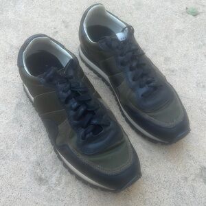 Sandro TX-01 Green/Black Leather Men's Platform Trainer Sneaker Size 10
